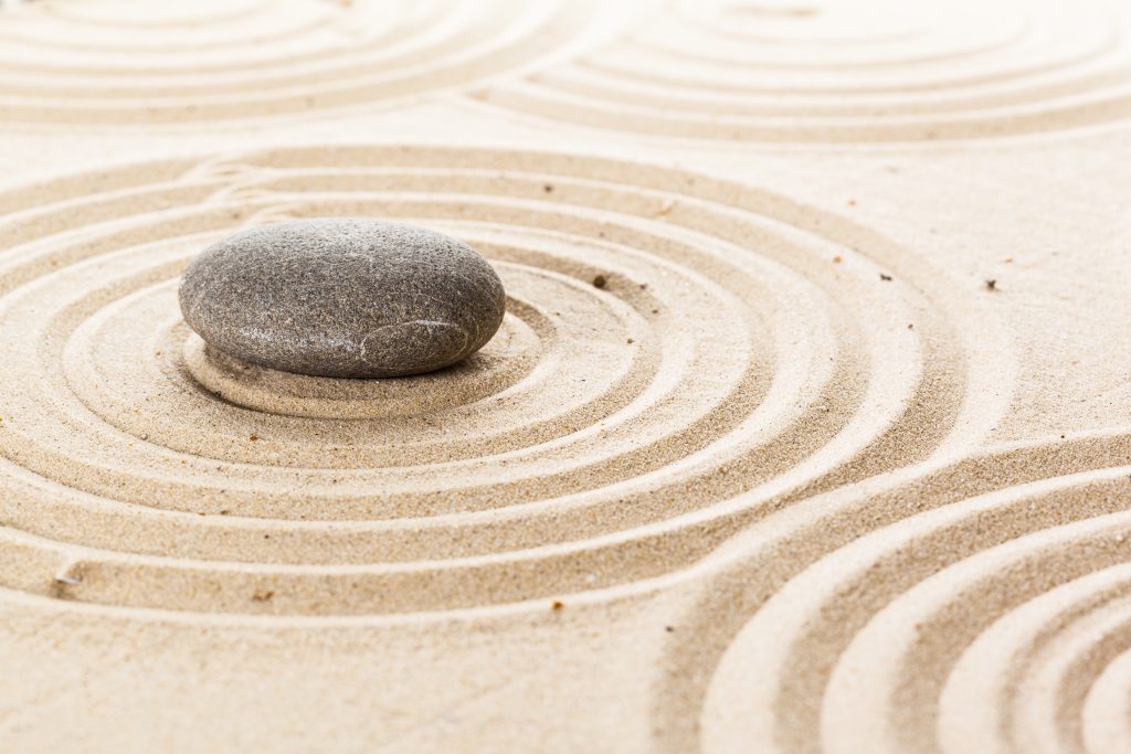 Pedra de jardim zen, usado para meditação